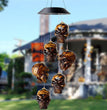Halloween Skull Wind Chimes Solar Powered LED Light For Garden Decoration Outdoor Elegant Wind Chimes Decor Garden Ornaments