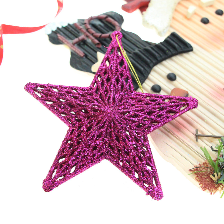 Christmas Three-dimensional Plastic Mesh Star Decoration