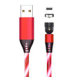 540 Rotate Luminous Magnetic Cable 3A Fast Charging Mobile Phone Charge Cable For LED Micro USB Type C For I Phone Cable
