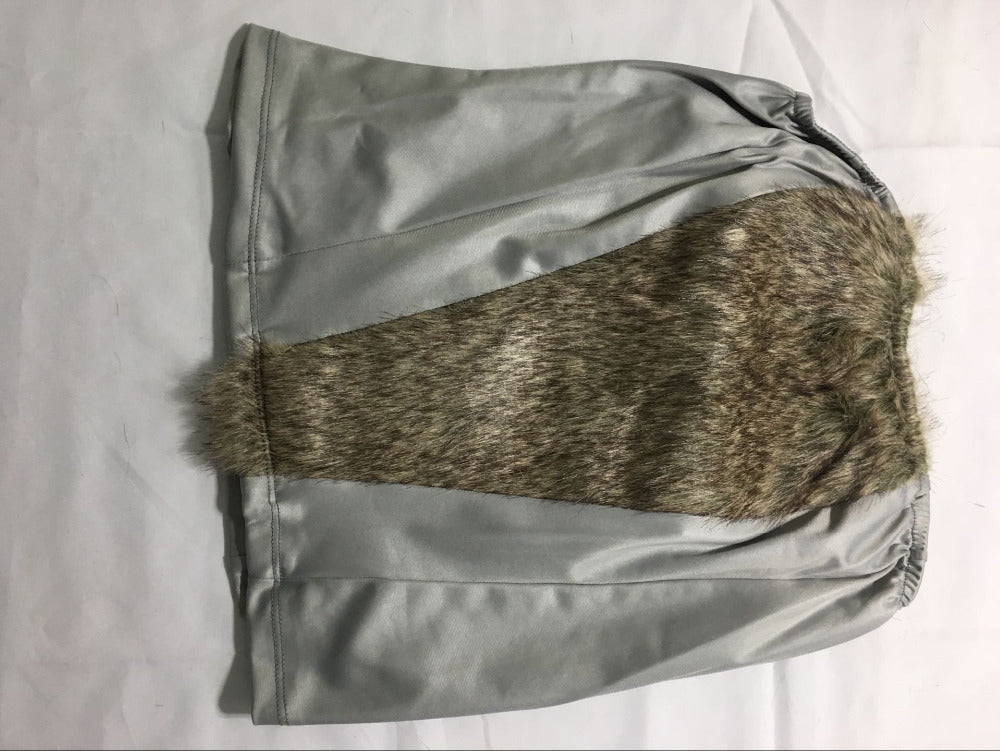 Halloween Big Tail Fur Leopard Print Performance Dress