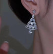 Women's High-quality Silver Needle Christmas Tree Earrings