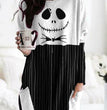 Halloween Pumpkin Face Check Print Pocket T-shirt