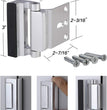 2 Pack Door Reinforcement Locks with 8 Screws, Home Security Door Lock for Toddler, Childproof Door Lock Night Lock Withstand 800 Lbs Silver