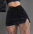 Summer Hot Girl Slim Black Split Skirt