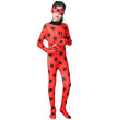 Kids Ladybug Costume Dress Up Cosplay Black Spot Red Jumpsuit 5Pcs Sets For Halloween Carnival Masquerade Fantasy