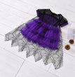 Girls' Halloween Mesh Cake Short Sleeve Dress