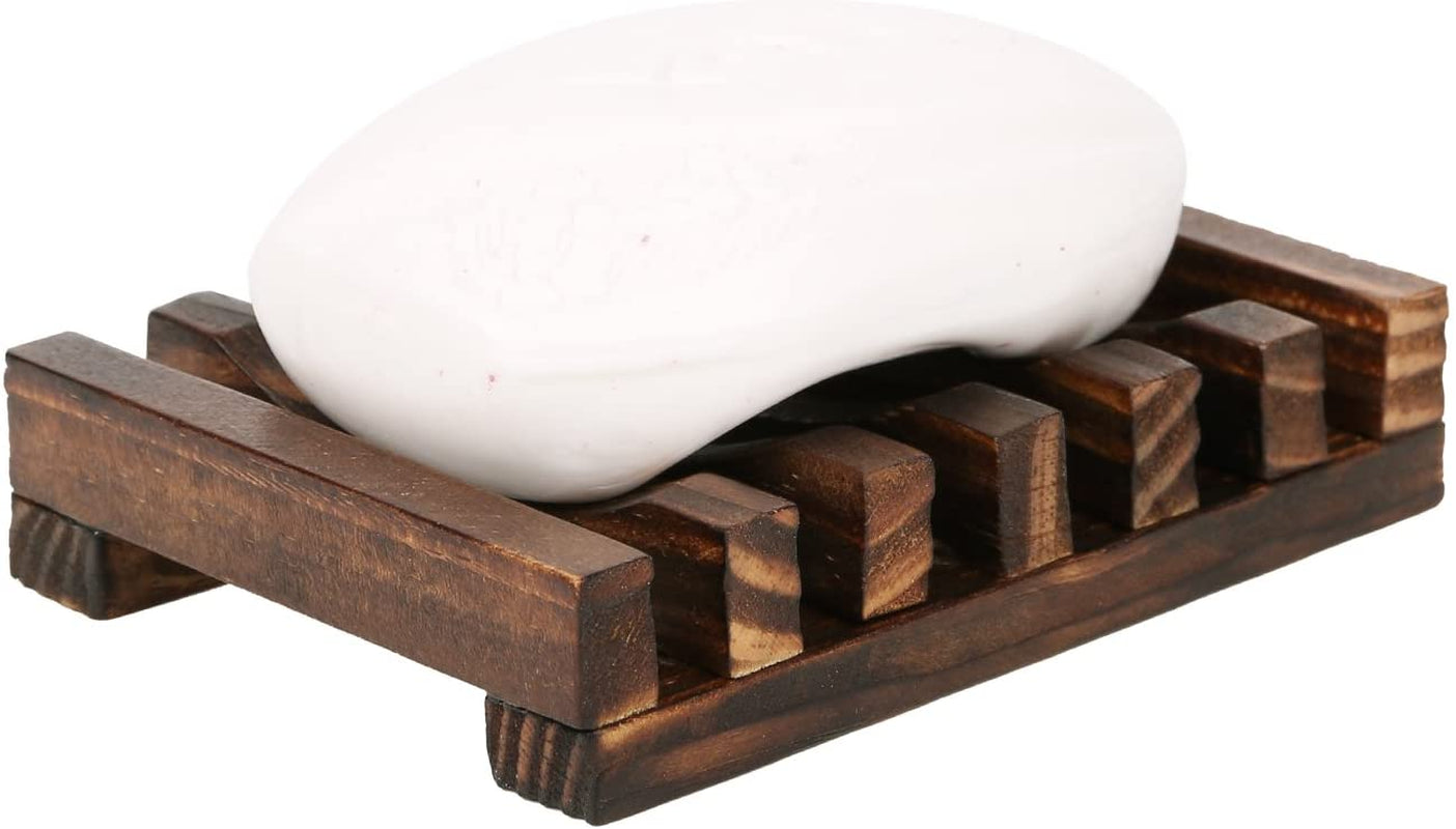 Wooden Soap Dish Soap Saver Holder Tray for Bathroom Shower Rectangular Kitchen Drainer Hand Craft for Soap,Sponges and More (1Pack)