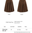 Elastic High Waist Woolen Cloth Plaid A- Line Dress