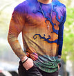 Halloween Autumn And Winter Men S Print Simple Long-Sleeved T Shirt