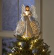 Christmas Tree Decoration Golden Angel Doll Tree Top Star LED Glow