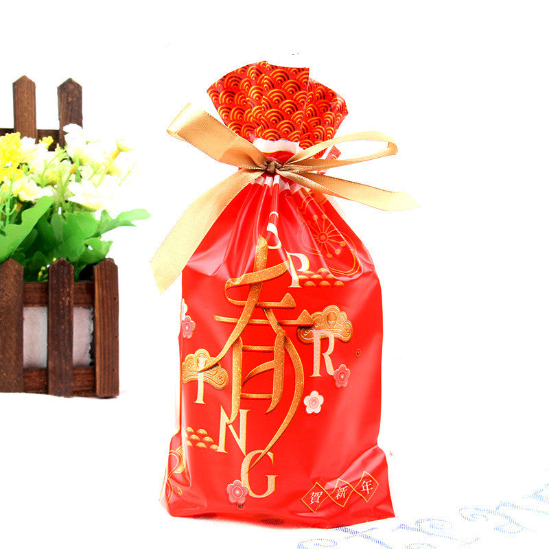 Christmas old man tree drawstring bag