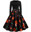 Halloween New Round Neck Elegant Party Print Dress