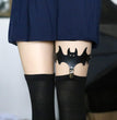 Personality exaggerated Halloween Christmas legs bat wings leather garter socks clip leg ring