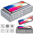 LED Electric Alarm Clock With Wireless Charger Desktop Digital Despertador Thermometer Clock HD Mirror Clock Watch Table Decor