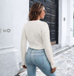 Short twist V-neck sweater