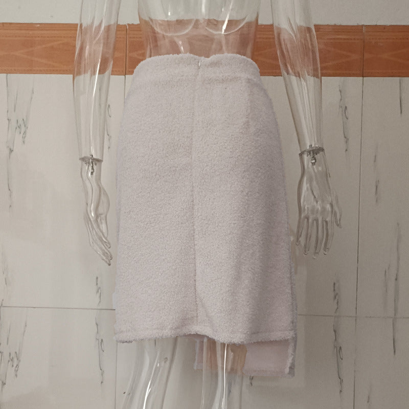 Single-breasted Wool Ring Asymmetric Half-body