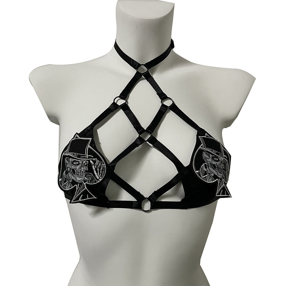 Club Halloween Skull Hooded Bra Underwear