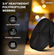 Heavyweight Polypropylene Webbing - Heavy Duty Poly Strapping for Outdoor DIY Gear Repair, 3/4 Inch