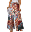 Floral Casual Pants Trousers Color Matching