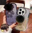 Glitter Astronaut Camera Stand Phone Case For IPhone 14 13 12 11 Pro Max XR 14 Plus Invisible Lens Bracket Plating Soft Cover