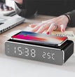 LED Electric Alarm Clock With Wireless Charger Desktop Digital Despertador Thermometer Clock HD Mirror Clock Watch Table Decor