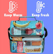Lunch Box for Men Women, Insulated Large Lunch Bag Adult Work, Double Decker Lunchbox Meal Prep Dual Compartment Leakproof Lunch Cooler,Soft Lunch Tote Boys Girls Kids School, Aqua Turquoise 12L