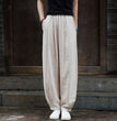 Cotton And Linen Women's Clothing Artistic Stone Washed Loose Bloomers