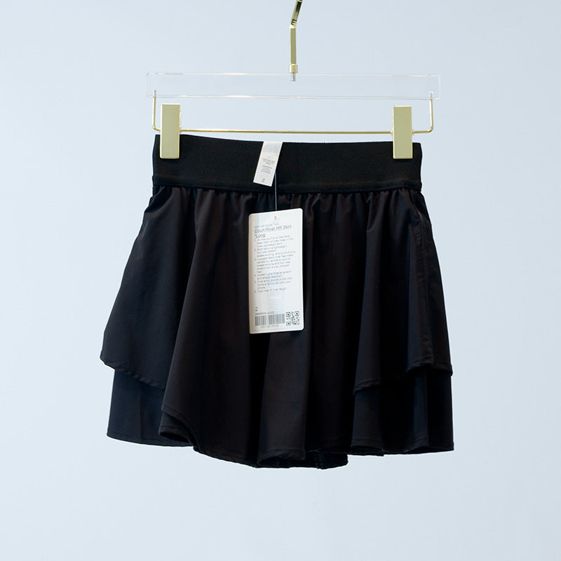 Yoga Clothes Women's Sports Tennis Skirt Thin Outer Wear Safety Pants Cloud Skirt