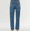 European And American High Waist Stretch Twisted Straight Cropped Jeans
