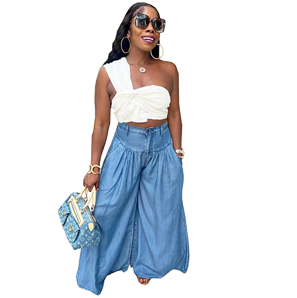 Personality Street Fashion Straight Wide Leg Pants