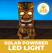 Drum Tiki Solar Light For Home And Outdoor Decor, Drum Tiki Solar Powered Flickering LED Garden Light Backyard Bongo Tiki Halloween Decoration