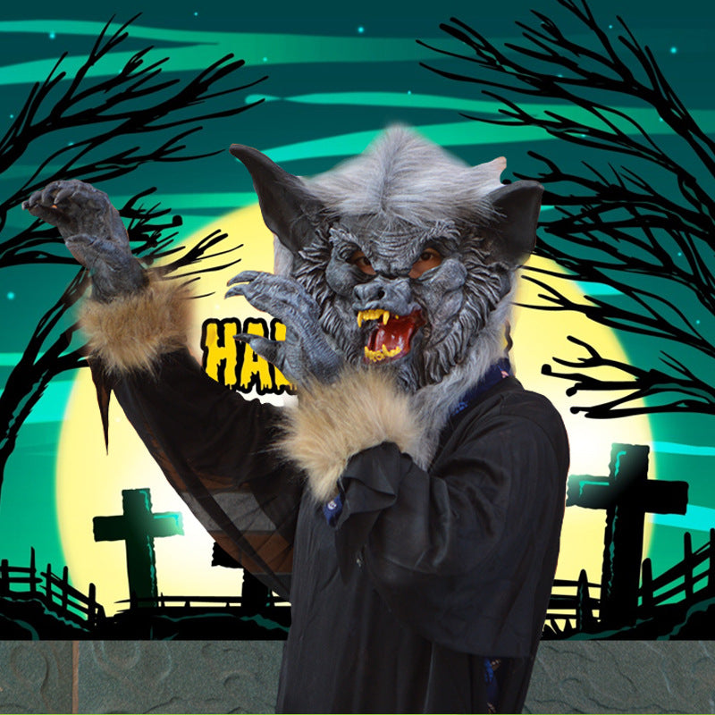 A Wolf mask on a Halloween stage