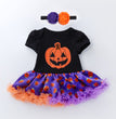 Halloween Pumpkin Short Sleeve Romper