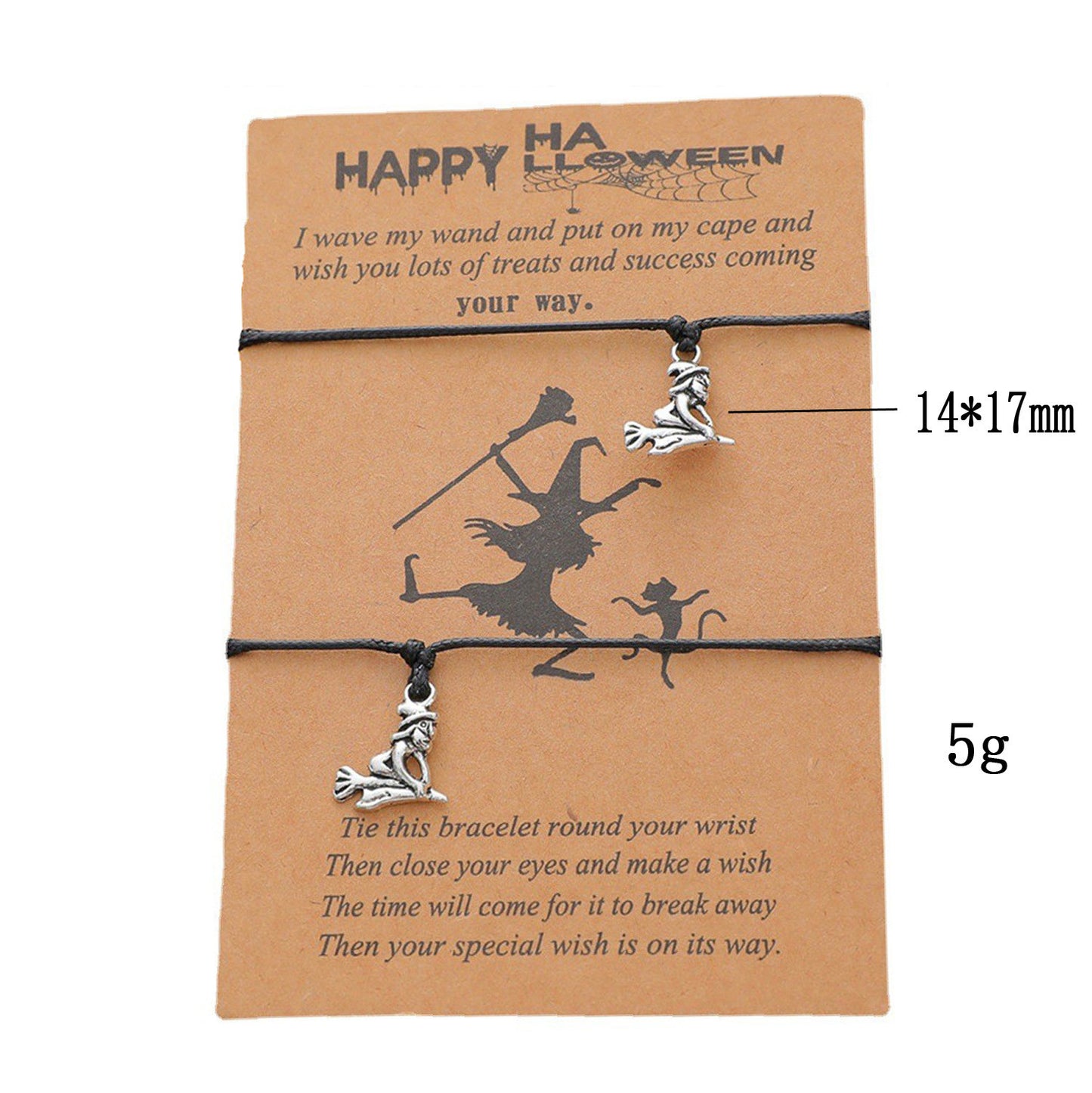 Halloween Witch Card Bracelet Personality Fashion Broom Witch