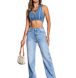 Casual High Waist Loose Denim Trousers
