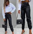 Women's Casual PU Length Leather Pants