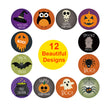 Design Pattern Owl Ghost Skull Pumpkin Bat Spider Halloween Candy Bag Sticker Label