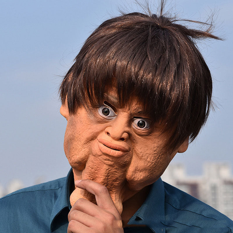 New Halloween Strange People's Chin Double Chin Funny Horror Mask Props Latex Bar Dance Party