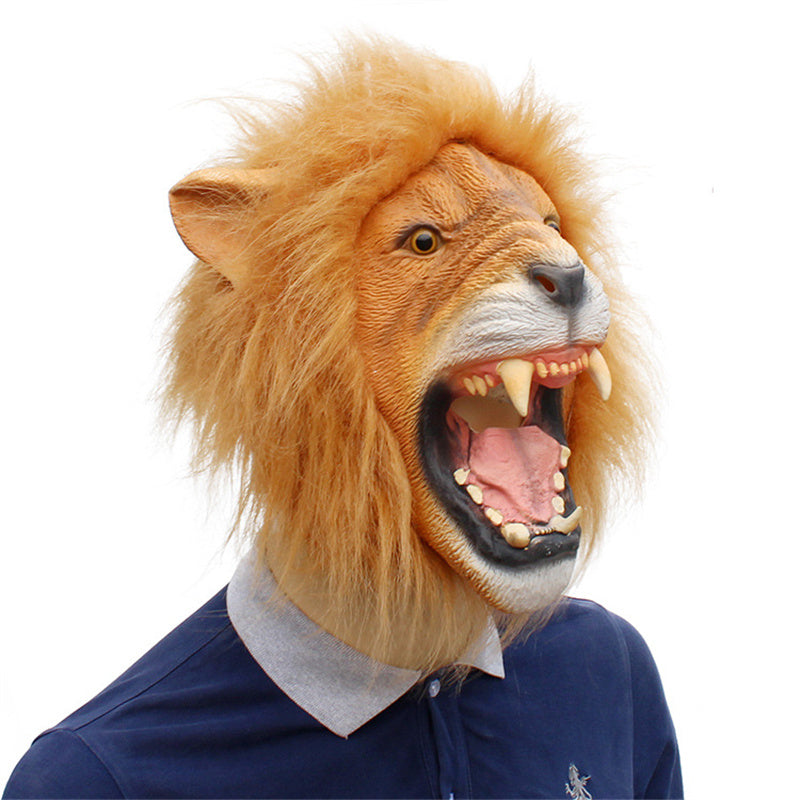 Halloween Prom Play Cute Lion Latex Mask