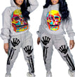 Skull Halloween Thick Print Hat Long Suit