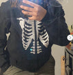 European And American Halloween Skull Print Pullover Hooded Zip Cardigan