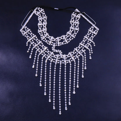 Masquerade Tassel Halloween Claw Chain Rhinestone Mask Ornament