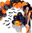Bat Sticker Halloween Black Orange Party Decoration