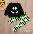 Boys long sleeve Halloween smiley two-piece set