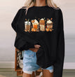 Halloween Women's Long Sleeve Casual Print Padded Sweatshirt