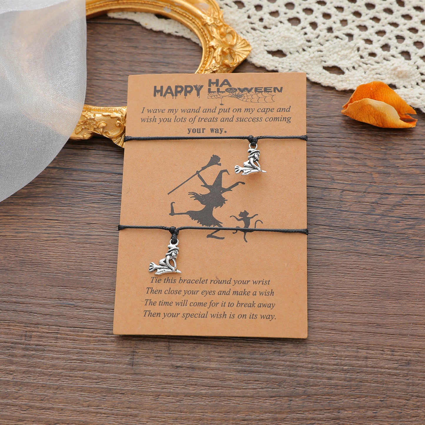 Halloween Witch Card Bracelet Personality Fashion Broom Witch