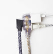 22836 Designer Series 9-Ft Fabric Extension Cord, 3 Polarized Outlets, Right Angle Plug, 125 Volts, Gold and White