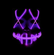 Halloween Horror Slit Mouth And Crosseye LED Plastic Glowing Mask