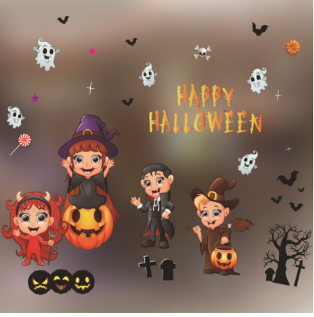 Halloween color static stickers