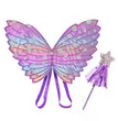 Kids Wings Wands Butterfly Rainbow Wings For Girls Princess Fairy Wings Children Halloween Cosplay Costume Accessories